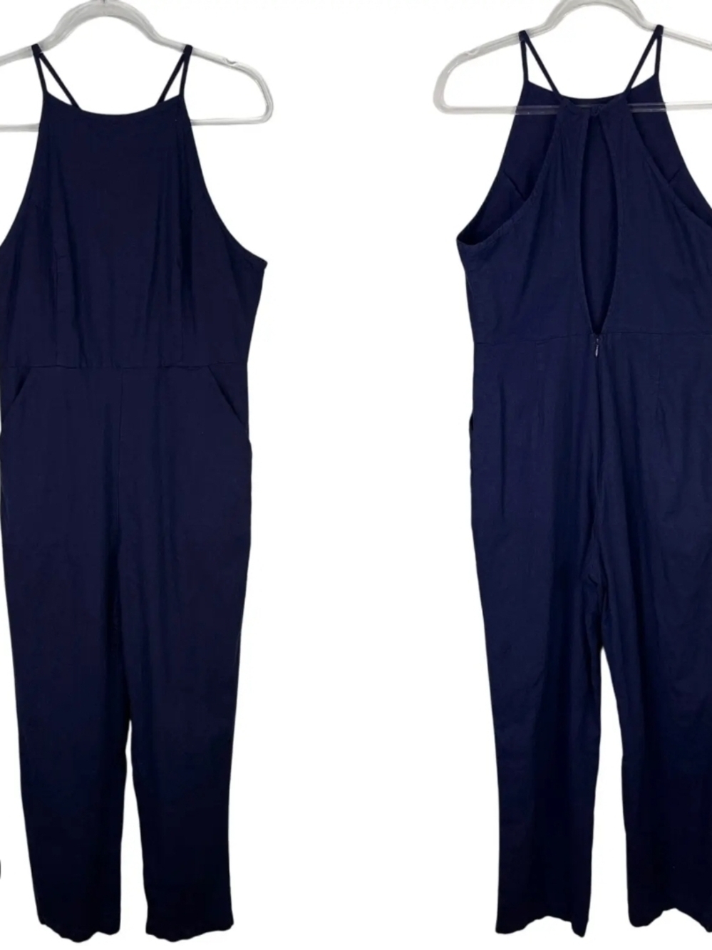 Urban Outfitters Navy Halter-Strap Jumpsuit